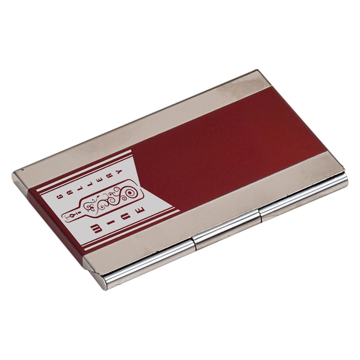 GFT125 - 3 3/4" x 2 1/2" Black Laserable Business Card Holder