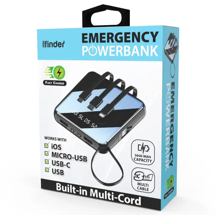 10,000 mAh Powerbanks with 3-in-1 Charging Cables
