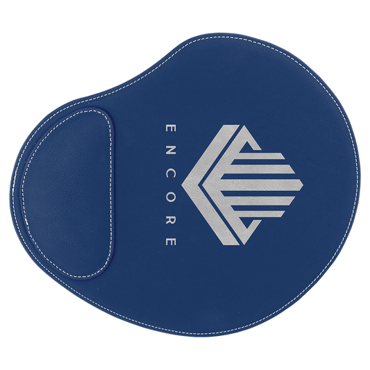 9" x 10 1/4" White Laserable Leatherette Mouse Pad