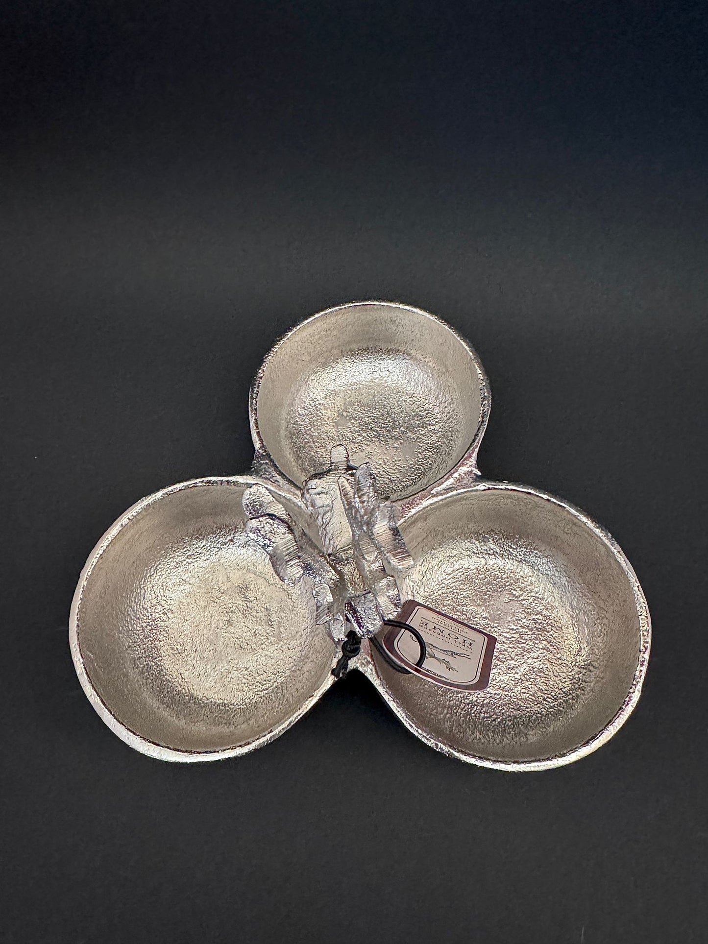 Vintage Reindeer Three Bowl Server Silver